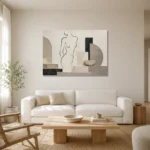 Geometric Torso Classical Nude Wall Art Canvas Print styled in a refined neutral interior
