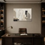 Geometric Torso Classical Nude Wall Art Canvas Print displayed in a contemporary gallery-inspired room