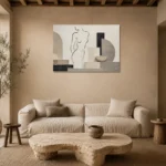 Geometric Torso Classical Nude Wall Art Canvas Print presented in a sophisticated home setting