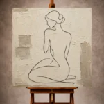 Seated Contour Figure Classical Nude Wall Art Canvas Print - Image 10