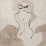 Draped Back Figure Classical Nude Wall Art Canvas Print