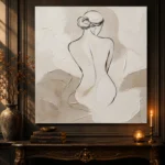Draped Back Figure Classical Nude Wall Art Canvas Print - Image 2