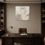 Draped Back Figure Classical Nude Wall Art Canvas Print displayed in a contemporary gallery-inspired room