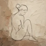Seated Side Profile Classical Nude Wall Art Canvas Print