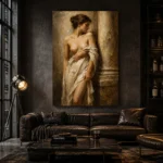 Renaissance Draped Figure Classical Nude Wall Art Canvas Print - Image 5
