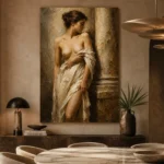 Renaissance Draped Figure Classical Nude Wall Art Canvas Print - Image 7