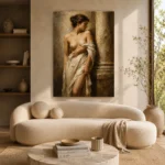 Renaissance Draped Figure Classical Nude Wall Art Canvas Print - Image 9
