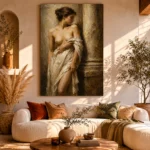 Renaissance Draped Figure Classical Nude Wall Art Canvas Print - Image 11