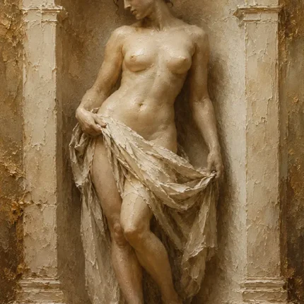 Arched Renaissance Figure Classical Nude Wall Art Canvas Print