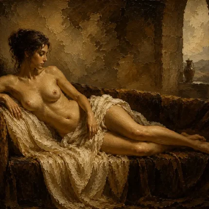 Reclining Renaissance Figure Classical Nude Wall Art Canvas Print