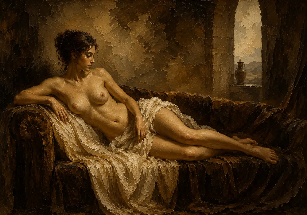 Reclining Renaissance Figure Classical Nude Wall Art Canvas Print