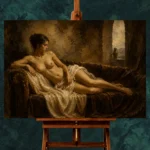 Reclining Renaissance Figure Classical Nude Wall Art Canvas Print - Image 2