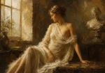 Window Lit Renaissance Muse Classical Nude Wall Art Canvas Print