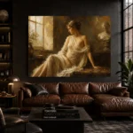 Window Lit Renaissance Muse Classical Nude Wall Art Canvas Print - Image 4