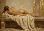 Reclining Back Figure Classical Nude Wall Art Canvas Print