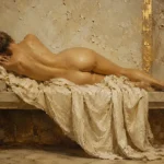 Reclining Back Figure Classical Nude Wall Art Canvas Print