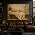 Reclining Back Figure Classical Nude Wall Art Canvas Print - Image 4