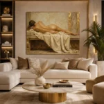 Reclining Back Figure Classical Nude Wall Art Canvas Print - Image 9