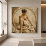 Circular Arch Seated Figure Classical Nude Wall Art Canvas Print - Image 4