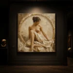 Circular Arch Seated Figure Classical Nude Wall Art Canvas Print - Image 7