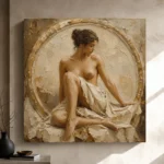 Circular Arch Seated Figure Classical Nude Wall Art Canvas Print - Image 9