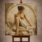 Circular Arch Seated Figure Classical Nude Wall Art Canvas Print - Image 10