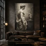 Draped Male Figure Sculptural Nude Wall Art Canvas Print - Image 5