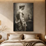 Draped Male Figure Sculptural Nude Wall Art Canvas Print - Image 8
