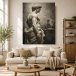 Draped Male Figure Sculptural Nude Wall Art Canvas Print - Image 10