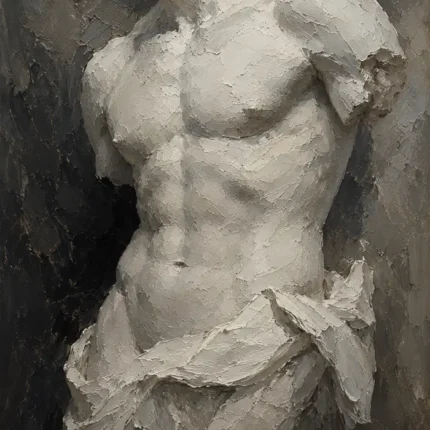 Fragmented Torso Sculptural Nude Wall Art Canvas Print