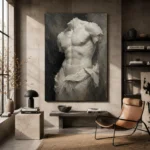 Fragmented Torso Sculptural Nude Wall Art Canvas Print - Image 3