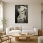 Fragmented Torso Sculptural Nude Wall Art Canvas Print styled in a refined neutral interior