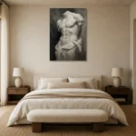 Fragmented Torso Sculptural Nude Wall Art Canvas Print showcased in an elegant minimalist interior