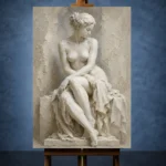 Seated Muse Sculptural Nude Wall Art Canvas Print - Image 2