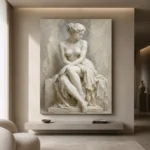 Seated Muse Sculptural Nude Wall Art Canvas Print - Image 4