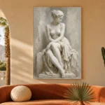 Seated Muse Sculptural Nude Wall Art Canvas Print - Image 6
