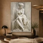 Seated Muse Sculptural Nude Wall Art Canvas Print - Image 7