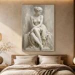 Seated Muse Sculptural Nude Wall Art Canvas Print - Image 8