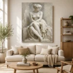 Seated Muse Sculptural Nude Wall Art Canvas Print - Image 10