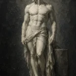 Standing Male Figure Sculptural Nude Wall Art Canvas Print