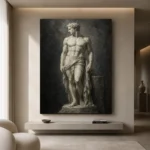 Standing Male Figure Sculptural Nude Wall Art Canvas Print - Image 4
