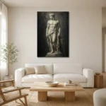 Standing Male Figure Sculptural Nude Wall Art Canvas Print styled in a refined neutral interior