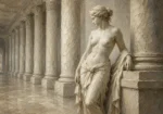 Classical Colonnade Figure Sculptural Nude Wall Art Canvas Print