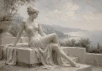 Coastal Muse Sculptural Nude Wall Art Canvas Print