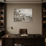 Coastal Muse Sculptural Nude Wall Art Canvas Print displayed in a contemporary gallery-inspired room