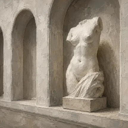 Arched Torso Sculptural Nude Wall Art Canvas Print