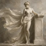 Flowing Drapery Figure Sculptural Nude Wall Art Canvas Print