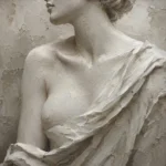 Draped Shoulder Study Sculptural Nude Wall Art Canvas Print