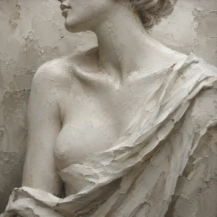 Draped Shoulder Study Sculptural Nude Wall Art Canvas Print