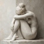 Contemplative Seated Figure Sculptural Nude Wall Art Canvas Print